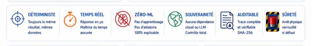 Deterministe temps reel zero-ML souverainete auditable surete