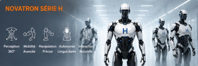 NOVATRON Série H — perception 360°, mobilité, manipulation, autonomie, interaction